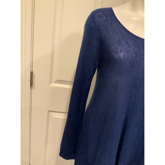 Eileen Fisher Blue Long Wool Blend Sweater W/ Round Neck, Size S/P (US) - Picture 3 of 8
